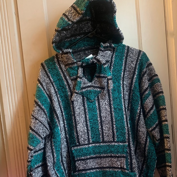 Other - Men's Teal and Black Striped hoodie NWOT